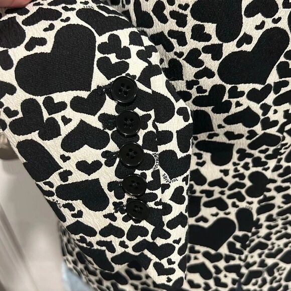 Zadig & Voltaire Viking Jac coeur black & white heart blazer size 34 - Picture 8 of 13